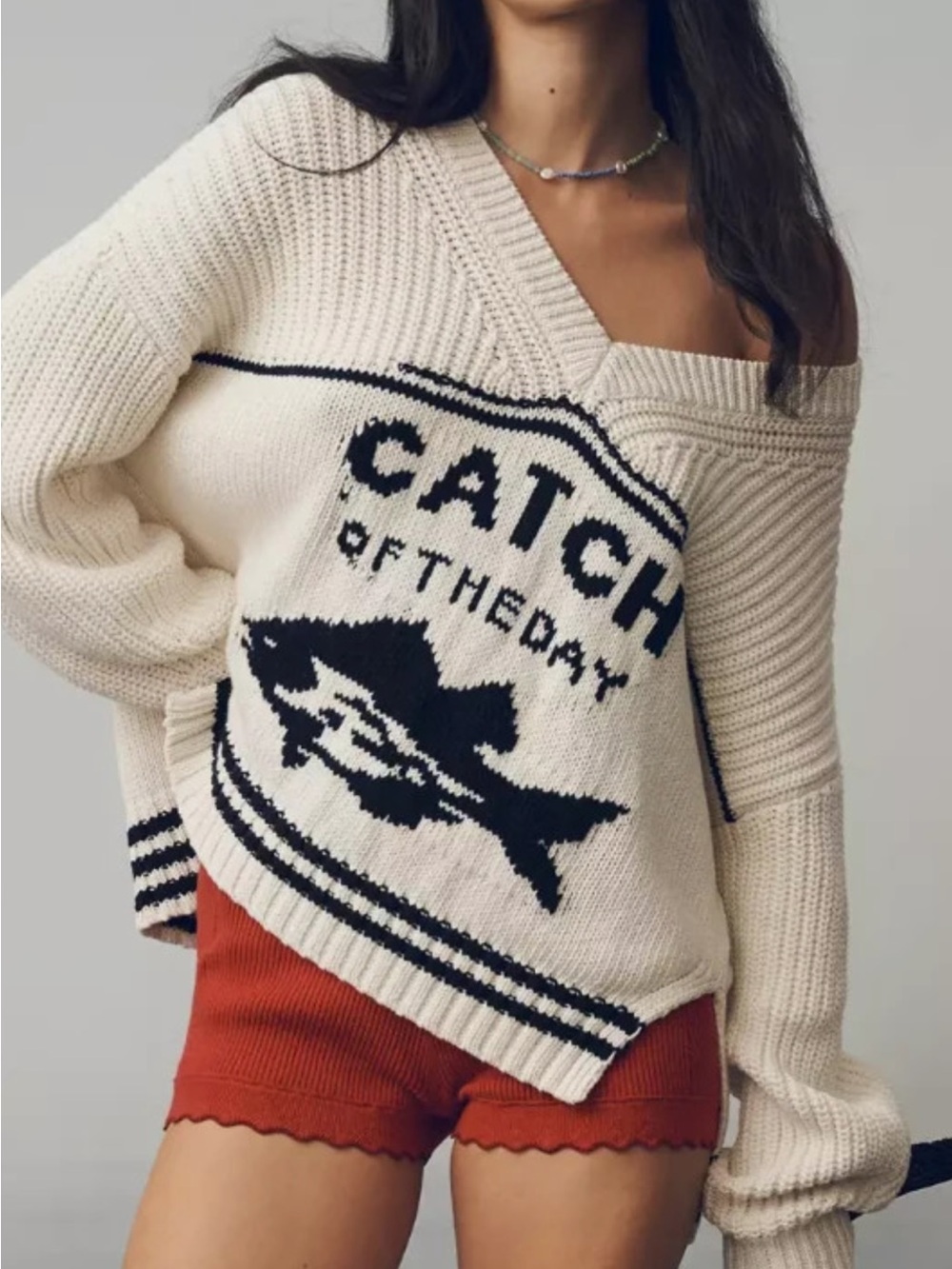 Anthropologie Maeve Catch of the Day V-Neck Sweater